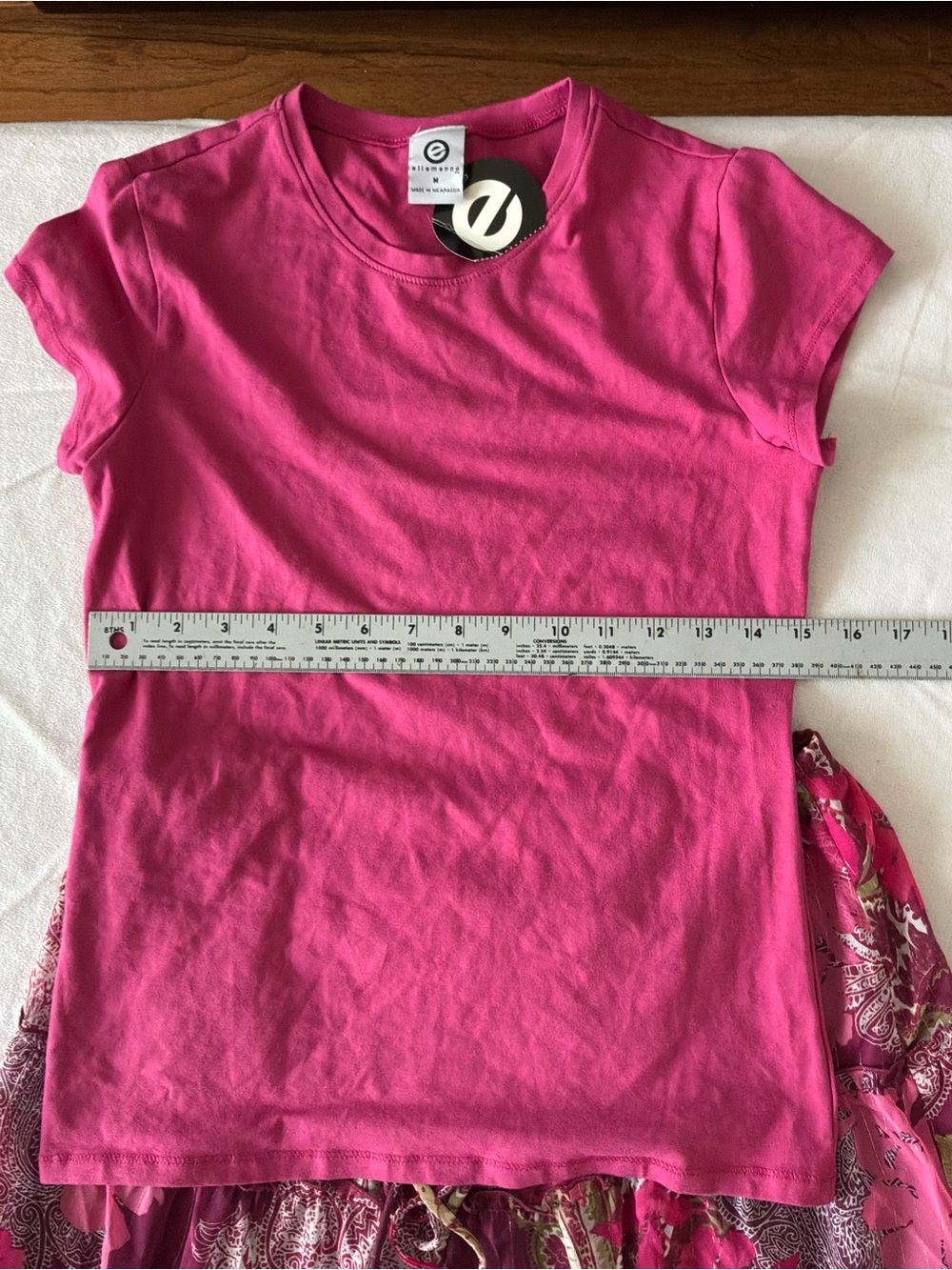 ******* Hot Pink Tee with Floral Tiered Maxi Skirt b7 ******* - Picture 3 of 9